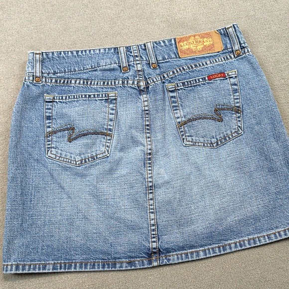 Lucky Brand Denim Y2K Mini Skirt Size 6/28 Womens Blue Dungarees Made in USA — photo 2